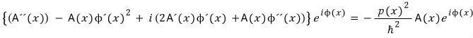 Equation obtained after substituting the second derivative and wave function