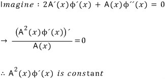 Imaginary part showing that A squared times phi prime is constant