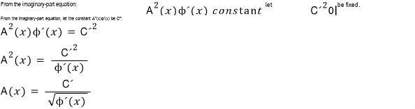 Amplitude obtained from the conserved product A squared times phi prime