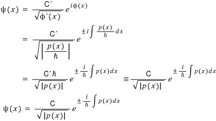Historical WKB formula whose intermediate constant rescaling and branch notation are clarified in the adjacent native derivation
