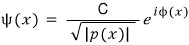 Historical compact one-constant allowed-region WKB branch; the native equation gives the full two-constant superposition