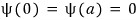 Vanishing wave function at x equals zero and x equals a