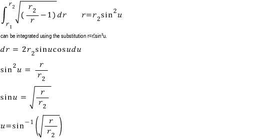 Historical substitution r equals r two sine squared u; malformed intermediate typography is replaced by the short native derivation