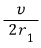 Approximate alpha-particle assault frequency v divided by two r one