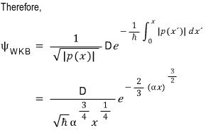 Localized historical evaluation of the forbidden-side WKB exponent as two thirds times alpha x to the three-halves power