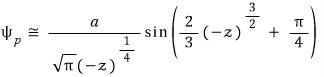 Historical sine form of the allowed-side Airy asymptotic after setting b equal to zero