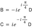 Historical compact relations B equals minus i e to the i pi over four D and C equals i e to minus i pi over four D