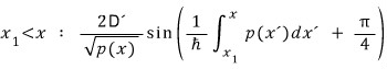 Allowed-region WKB wavefunction written by integrating from the left turning point x1 to x