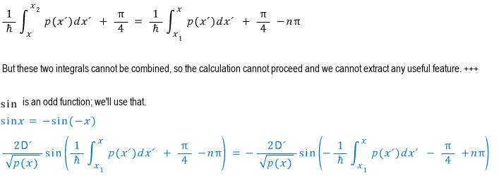 Phase matching of the left- and right-turning-point WKB solutions, using the oddness of sine