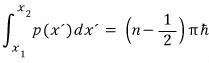 Two-turning-point WKB action integral equal to n minus one-half times pi hbar