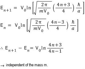 Historical adjacent-level calculation; its displayed E n factor four n minus three over four is a typo and must be four n minus one over four