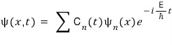State expansion with time-dependent amplitudes multiplying the unperturbed phase factors.