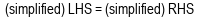 Equating the simplified Hamiltonian and time-derivative sides.