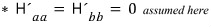 Model assumption that both diagonal perturbation matrix elements vanish.