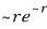 Schematic 2p radial factor r exp(-r), with fixed length scales suppressed.