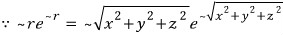 The schematic radial factor is unchanged when z changes sign.