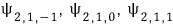 The three 2p wavefunctions distinguished by magnetic quantum number.