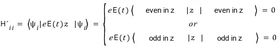 Diagonal dipole elements vanish: z times the probability density is odd under z reflection.