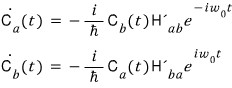 Coupled first-order equations for the lower and upper amplitudes with constant matrix elements.