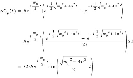 Euler&rsquo;s formula turns the difference of exponentials into a sine.