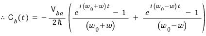 First-order upper-state amplitude containing the sum-frequency and difference-frequency terms.