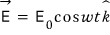 Uniform-field approximation: electric field amplitude E zero times cosine omega t in the polarization direction.