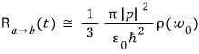 For light from every direction: R_a→b ≅ (1/3)(π|p|²/(ε₀ħ²))ρ(ω₀)