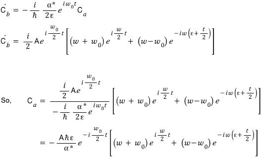Recovering the lower-state amplitude from the derivative of the upper-state amplitude.