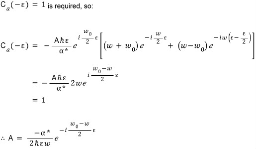 Using the unit initial lower-state amplitude to determine the remaining integration constant.