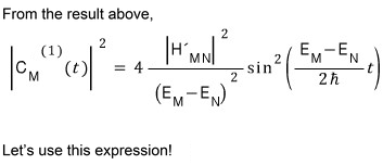 Applying the constant-perturbation transition-probability formula to the square-well pulse.