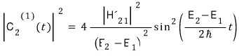 Specializing the transition probability to excitation from the first to the second energy level.