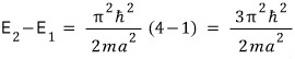 Computing the difference between the second and first infinite-well energy levels.
