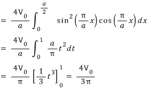 Evaluating the half-well potential matrix element to obtain four V zero divided by three pi.