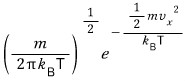The normalized Gaussian density of the x-component of velocity