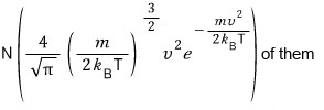 N times the Maxwell speed density at v, the number of particles picked out