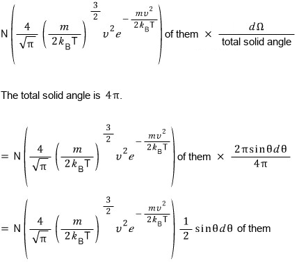 The fraction dΩ over the total solid angle 4π of those particles
