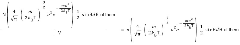 The number per unit volume with speed v and direction in dΩ