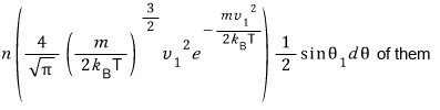 The number per unit volume with speed v₁ and angle θ₁