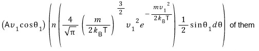 The number of particles hitting the slab with speed v₁ at angle θ₁