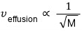 Graham&rsquo;s law as taught in chemistry class: the effusion speed v_effusion is proportional to 1/√M