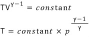 The two relations to show: T V^(γ−1) = constant and T = constant × p^((γ−1)/γ)