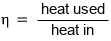 eta = heat used over heat in