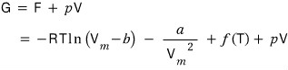 G = F + pV, written out with the F from above