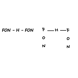 The hydrogen-bond mnemonic FON - H - FON, next to F—H—F with O and N listed under each F