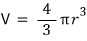 Volume of a sphere: V = (4/3)πr³