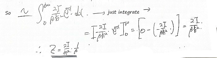 Z ≈ the integral from 0 to ∞ of (2I/βħ²) e^(−x) dx = 2I/βħ², so Z = (2I/ħ²)(1/β)