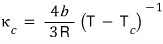 The result to show, κ_c = (4b/3R)(T − T_c)⁻¹